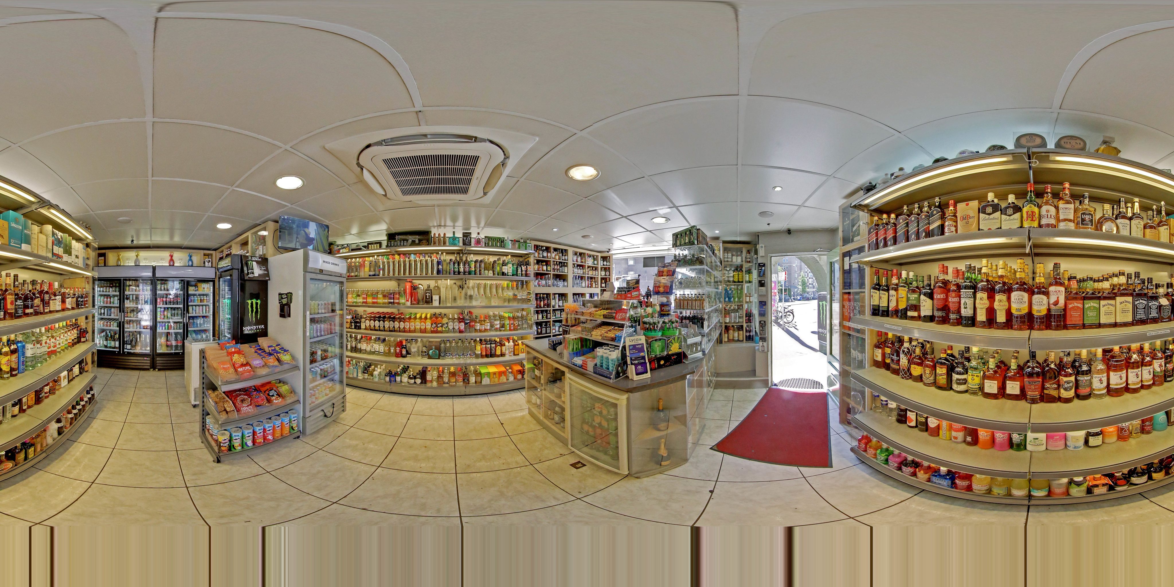 Inside Slijterij United Liquors — full 360° panorama
